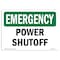 Signmission Safety Sign, OSHA EMERGENCY, 7" Height, Power Shutoff, Landscape OS-EM-D-710-L-10347 - alternate 1